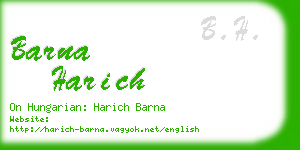 barna harich business card